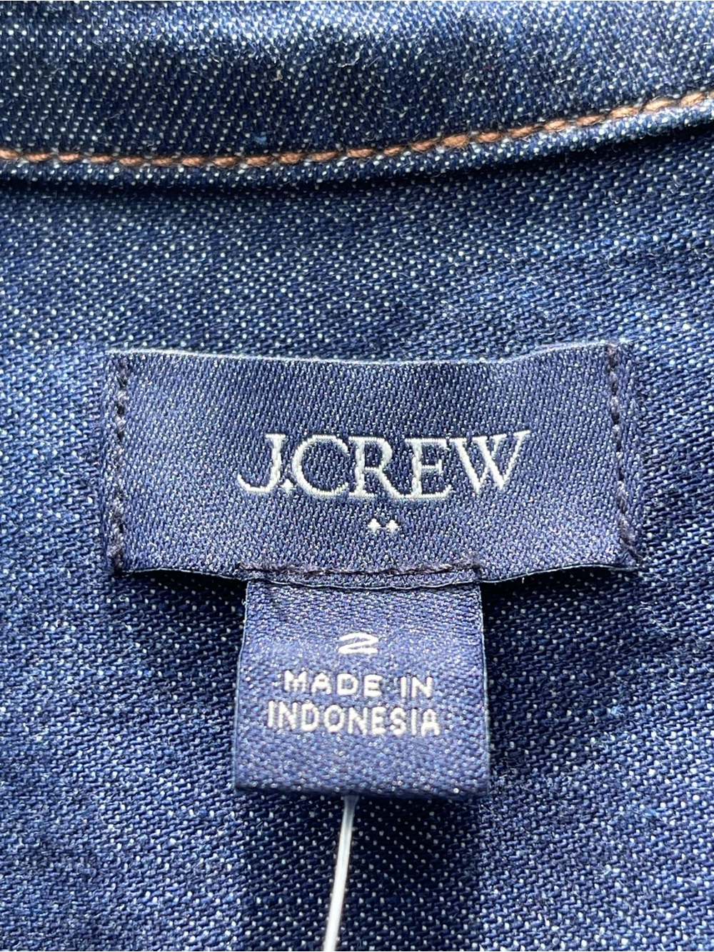 J. Crew Dark Blue Denim Button-Front Dress with Contrast Stitching NWT - Picture 6 of 11